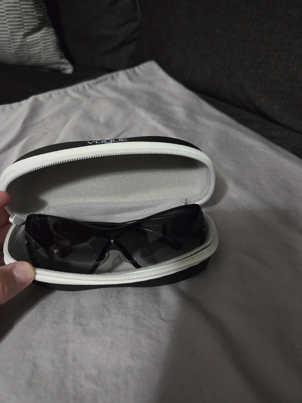 Vogue Black Gradient Wrap Women's Sunglasses with Case - Picture 10 of 10